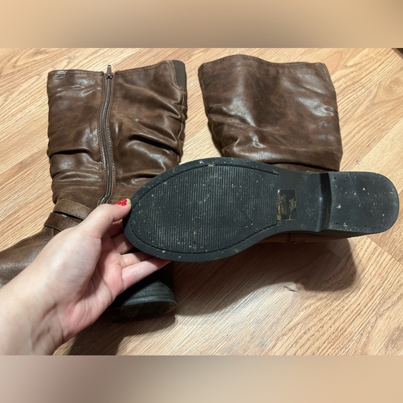 WIDE CALF Brown Rider Boots!! - Picture 6 of 7